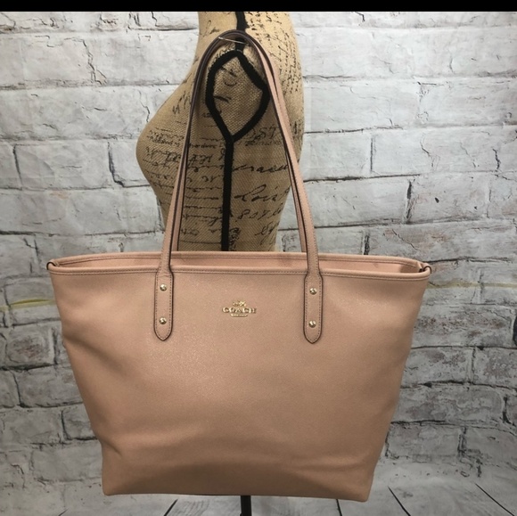 Coach Tan Blush Large Tote Bag Purse - Picture 3 of 6